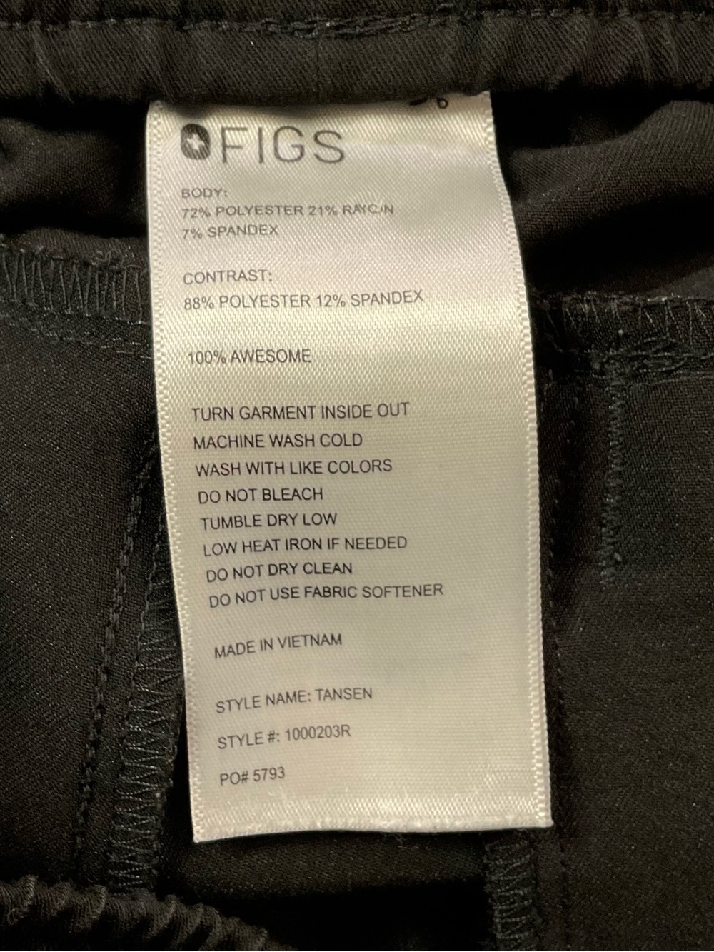 Figs Men’s Tansen Black Jogger Scrub Pants Size L - Picture 8 of 9